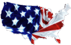 Drapeaux Amériques U.S.A - National carte 
