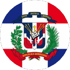 Drapeaux Amériques République Dominicaine Rond 
