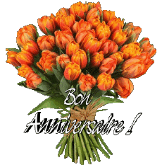 Mensajes Francés Bon Anniversaire Floral 012 