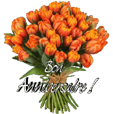 Messagi Francese Bon Anniversaire Floral Sfondo trasparente 012 