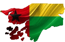 Fahnen Afrika Guinea Bissau Karte 