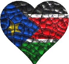 Fahnen Afrika Südsudan Herz 