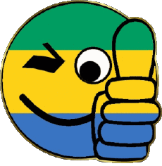 Fahnen Afrika Gabun Smiley - OK 