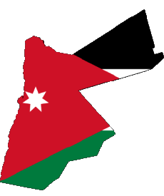 Banderas Asia Jordania Mapa 