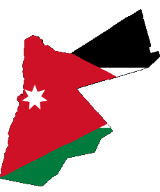 Flags Asia Jordan Map 