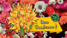 Messages Italien Buon Compleanno Floreale Fond Animé 004 