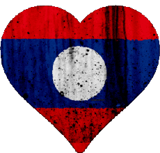 Bandiere Asia Laos Cuore 