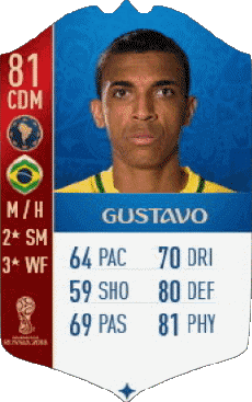 Multimedia Videospiele F I F A - Karten Spieler Brasilien Luiz Gustavo Dias 