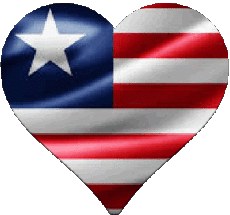 Fahnen Afrika Liberia Herz 