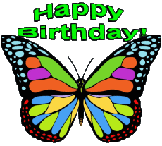 Messages Anglais Happy Birthday Butterflies 002 