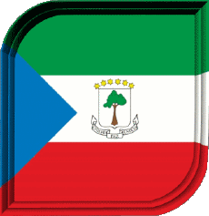 Drapeaux Afrique Guinée Equatorial Carré 
