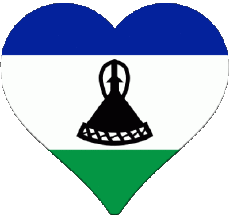 Bandiere Africa Lesotho Cuore 