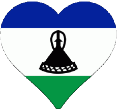Drapeaux Afrique Lesotho Coeur 