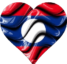 Bandiere Asia Laos Cuore 