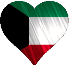 Banderas Asia Kuwait Corazón 
