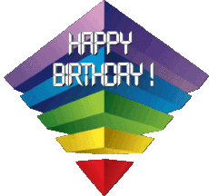 Nachrichten Englisch Happy Birthday Abstract - Geometric Transparenter Hintergrund 010 