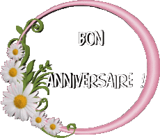 Nachrichten Französisch Bon Anniversaire Floral Transparenter Hintergrund 021 