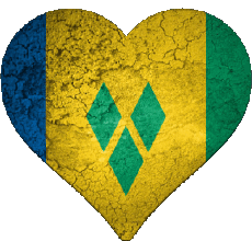 Fahnen Amerika St. Vincent und die Grenadinen Coeur 