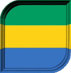 Drapeaux Afrique Gabon Carré 