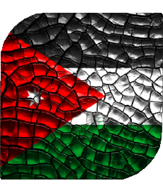 Drapeaux Asie Jordanie Carré 