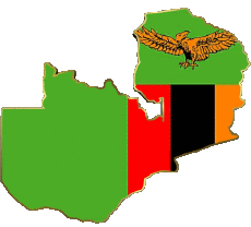 Banderas África Zambia Mapa 
