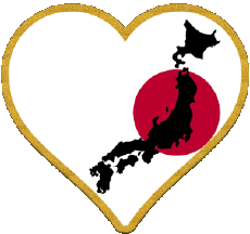 Drapeaux Asie Japon Coeur 