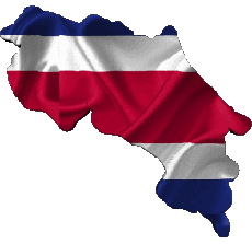 Drapeaux Amériques Costa Rica Carte 
