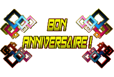 Nachrichten Französisch Bon Anniversaire Abstrait - Géométrique Transparenter Hintergrund 003 