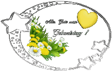 Messages German Alles Gute zum Geburtstag Blumen Transparent Background 010 