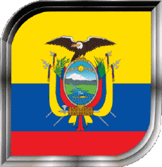 Drapeaux Amériques Equateur Carré 