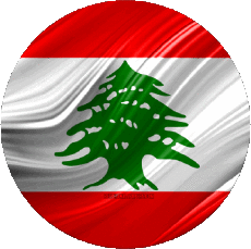Drapeaux Asie Liban Rond 