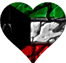 Banderas Asia Kuwait Corazón 