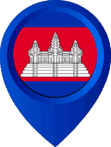 Fahnen Asien Kambodscha Standort-Pin 