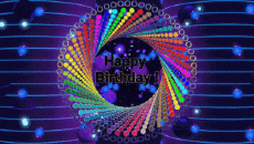 Mensajes Inglés Happy Birthday Abstract - Geometric Fondo animado 003 