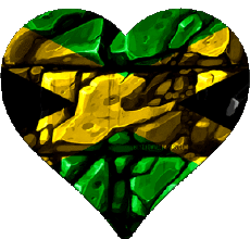 Fahnen Amerika Jamaika Herz 