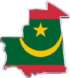 Banderas África Mauritania Mapa 