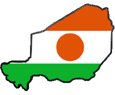 Flags Africa Niger Map 