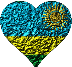 Banderas África Ruanda Coeur 