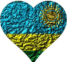 Drapeaux Afrique Rwanda Coeur 