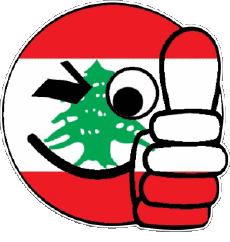 Banderas Asia Líbano Smiley - OK 