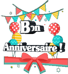 Messages French Bon Anniversaire Ballons - Confetis 006 