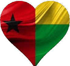 Banderas África Guinea Bissau Corazón 