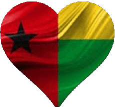 Bandiere Africa Guinea Bissau Cuore 