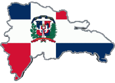 Fahnen Amerika Dominikanische Republik Karte 