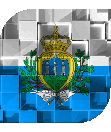 Bandiere Europa San Marino Quadrato 
