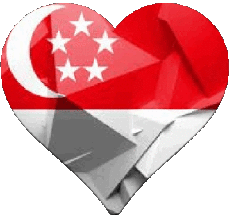 Bandiere Asia Singapore Cuore 