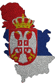 Fahnen Europa Serbien Karte 