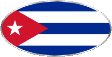 Bandiere America Cuba Ovale 01 
