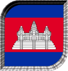 Drapeaux Asie Cambodge Carré 