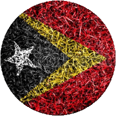 Drapeaux Asie Timor Oriental Rond 